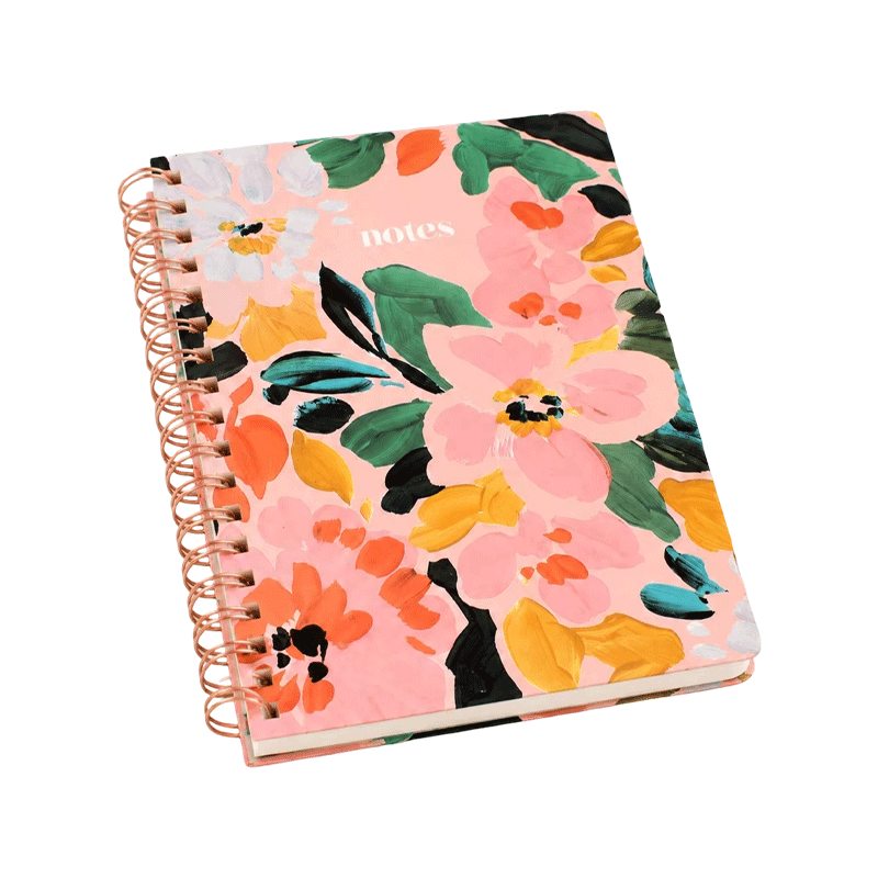 Hardcover Spiral Notebook Dark Green Gold Wire Bound