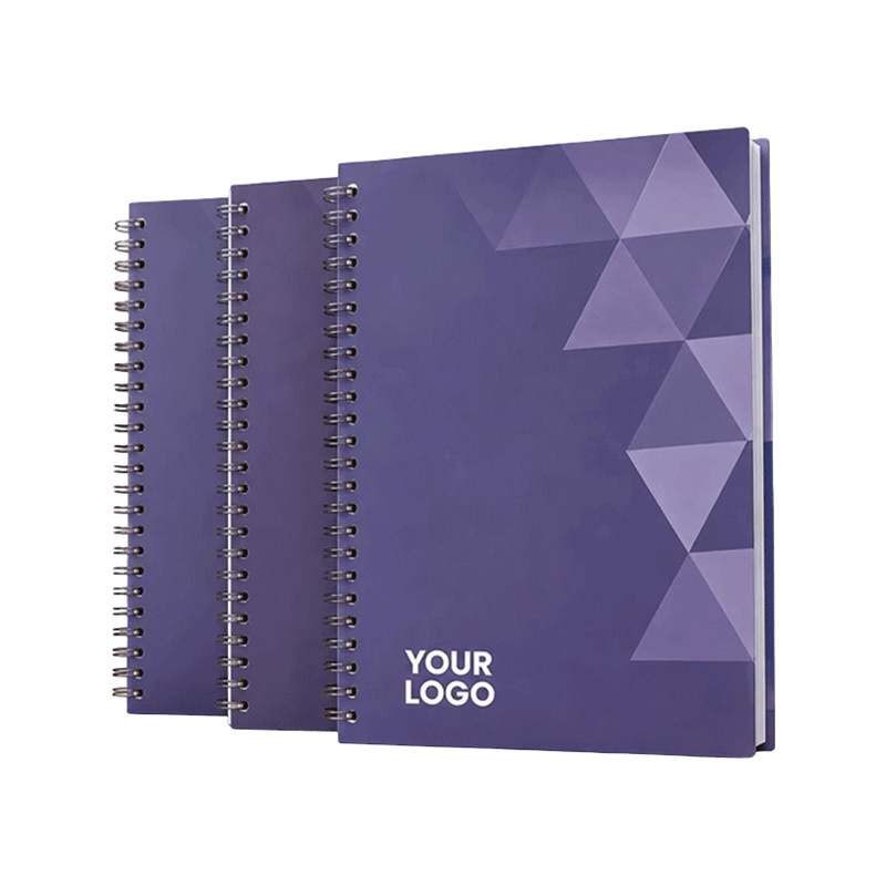 A5 Spiral Notebook Purple Geometric Cover