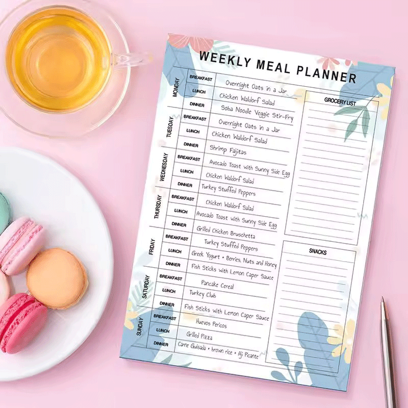A5 Meal Planner Notepad Weekly Monthly Organizer