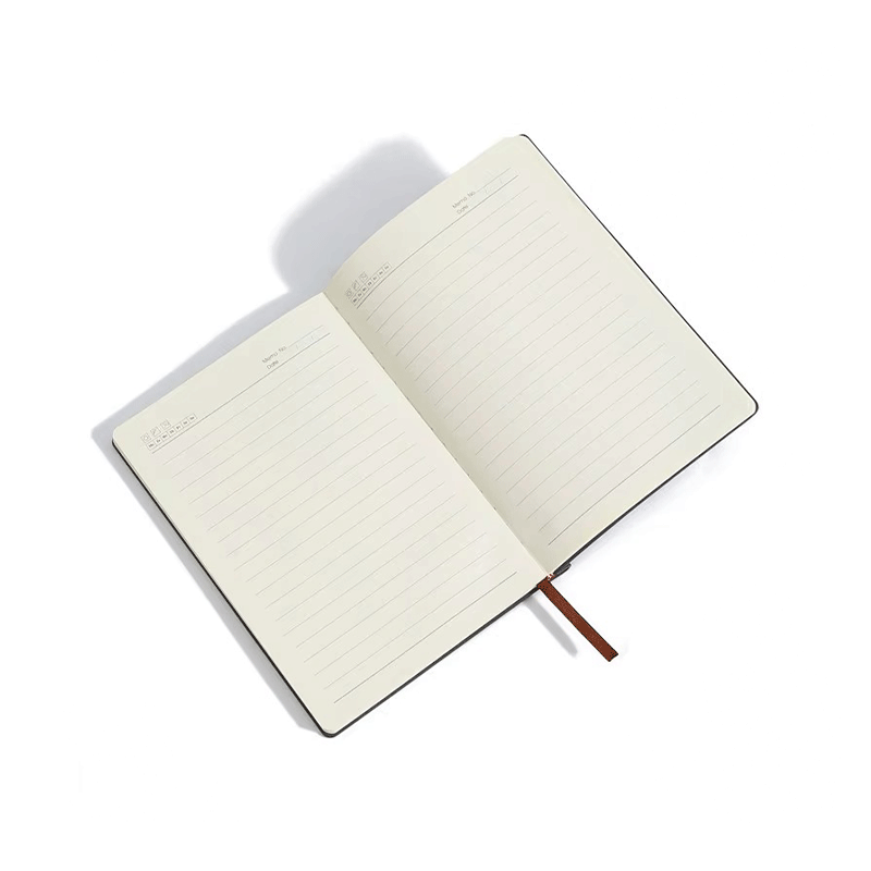 A5 Plain Smooth PU Soft Cover Notebook Bookmark