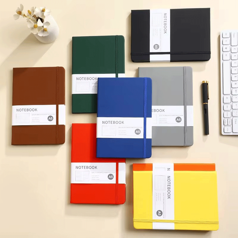 A5 High-End Stitched-Bound PU Leather Hardcover Notebook