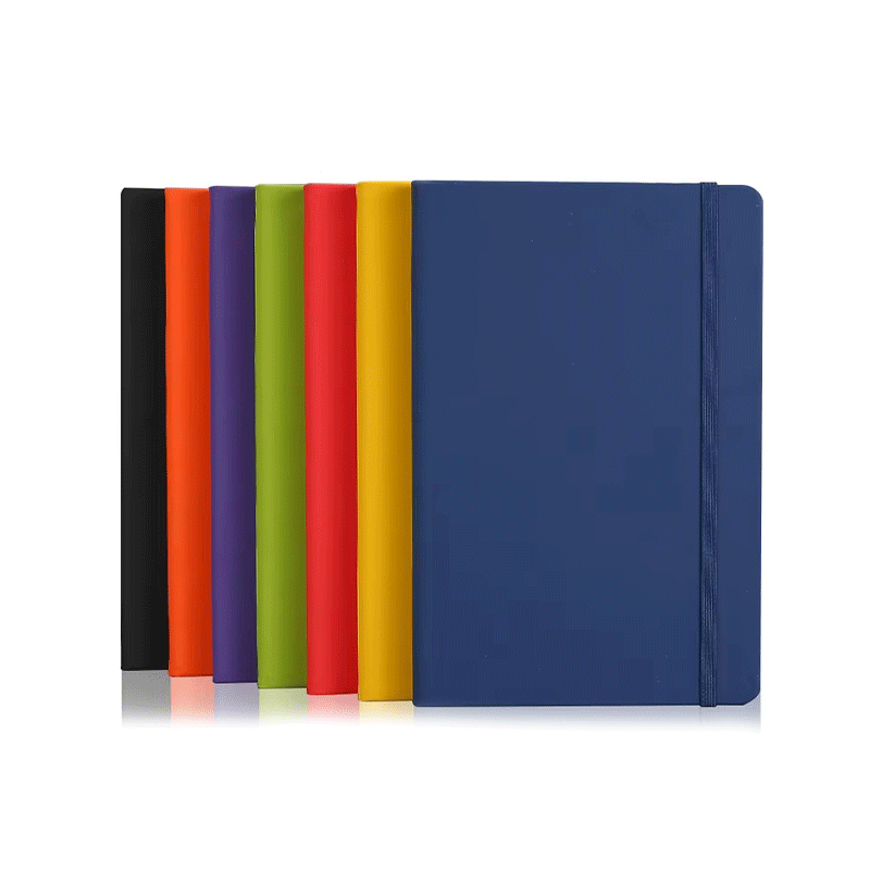 A5 Solid-color PU Hardcover Notebook Elastic Band