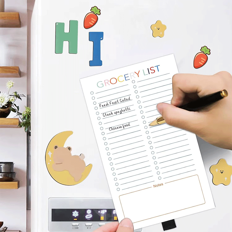 Magnetic Shopping List Notepad Refrigerator Memo Pad