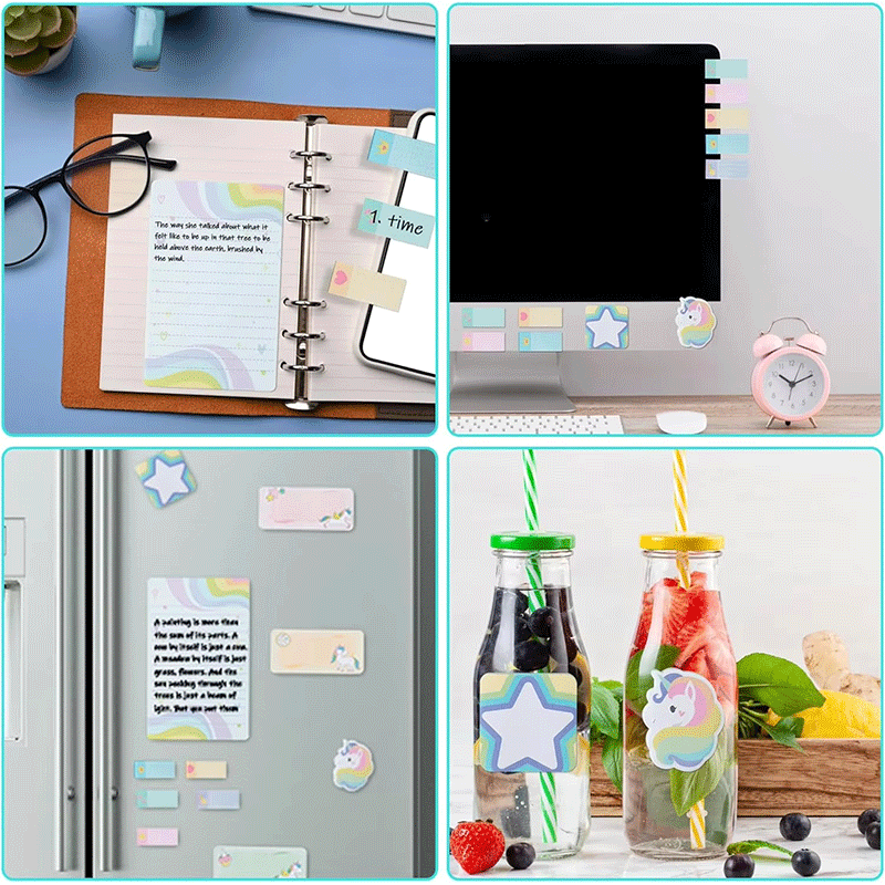 Unicorn And Rainbow Themed Sticky Notes Memo Pad