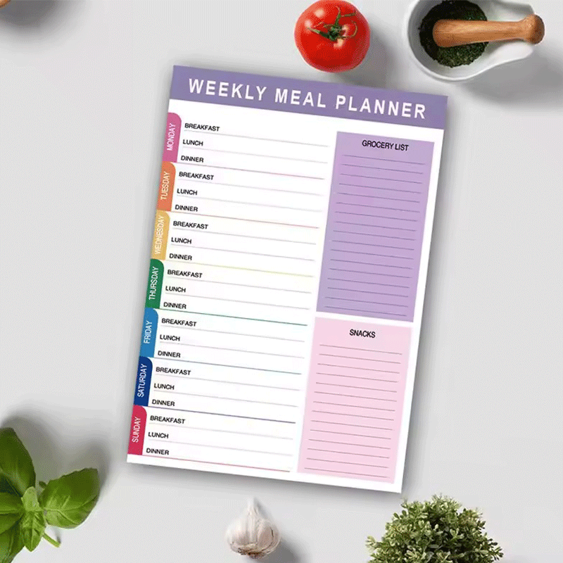 A5 Meal Planner Notepad Weekly Monthly Organizer