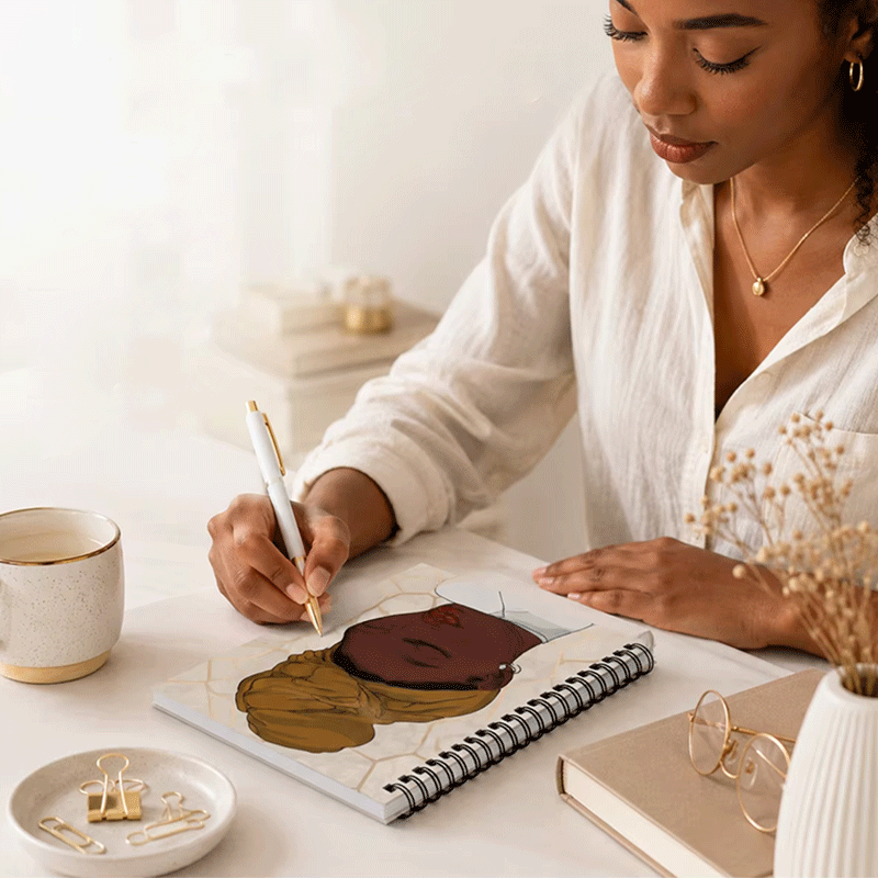 Spiral Notebook Black Cover Portrait
