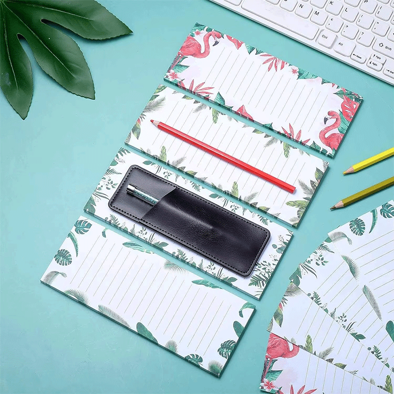 Magnetic Meal Planner Notepad PU Leather Pen Holder