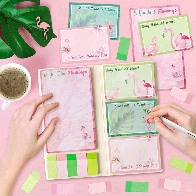 Flamingo Theme Sticky Notes Memo Pad