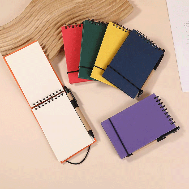 Hard Cover Spiral Notebook  Pen Holder