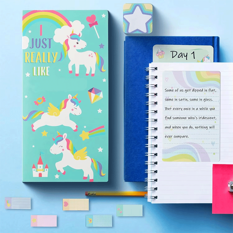 Unicorn And Rainbow Themed Sticky Notes Memo Pad