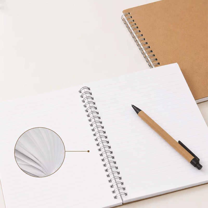 Kraft Black Spiral Notebook  Lined Pages