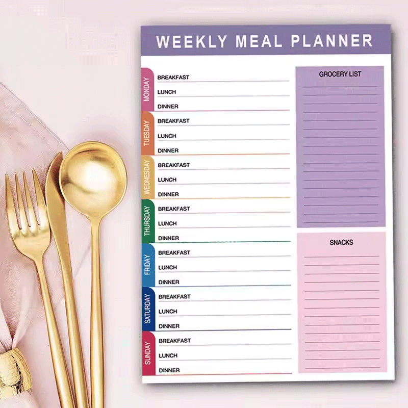 A5 Meal Planner Notepad Weekly Monthly Organizer