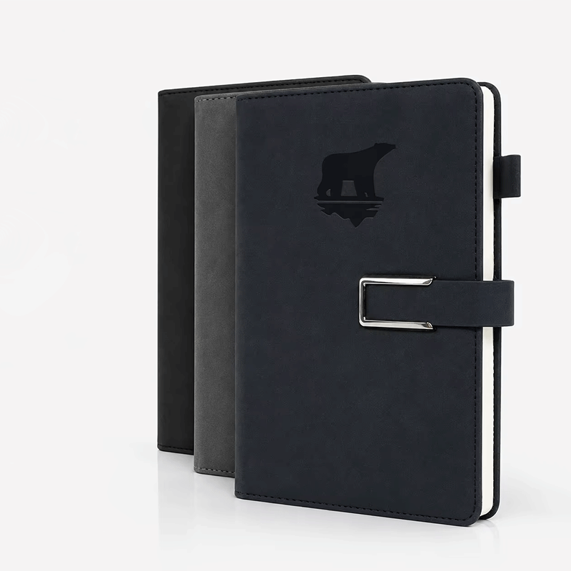 Embossed PU Leather Hardcover Notebook Buckle Strap