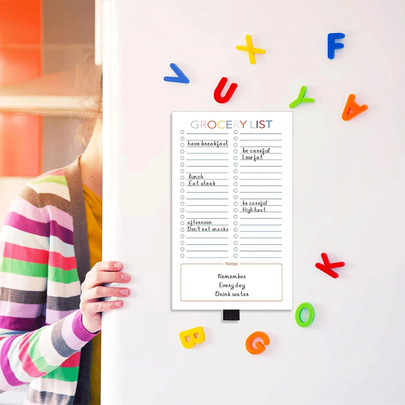 Magnetic Shopping List Notepad Refrigerator Memo Pad