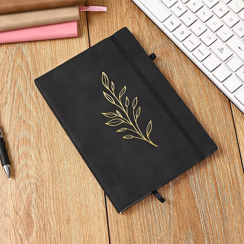 A5 PU Soft Leather Notebook Elastic Band Pen Holder