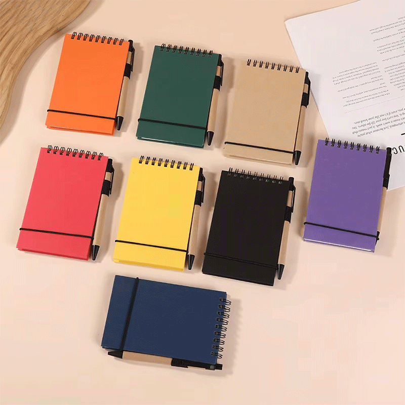 Hard Cover Spiral Notebook  Pen Holder