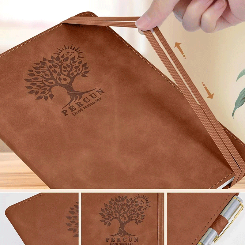 A5 Premium Vintage PU Leather Hardcover Notebook Pen Loop