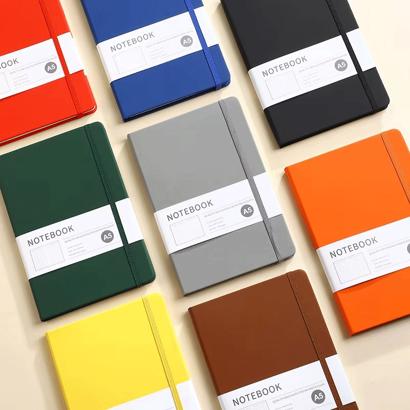 A5 High-End Stitched-Bound PU Leather Hardcover Notebook