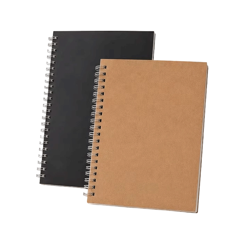 Kraft Black Spiral Notebook  Lined Pages