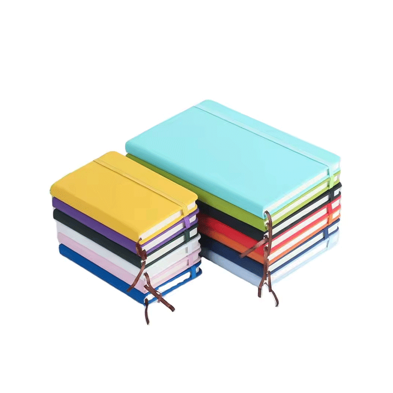 A5 A6 PU Elastic-bound Hardcover Notebook Bookmark