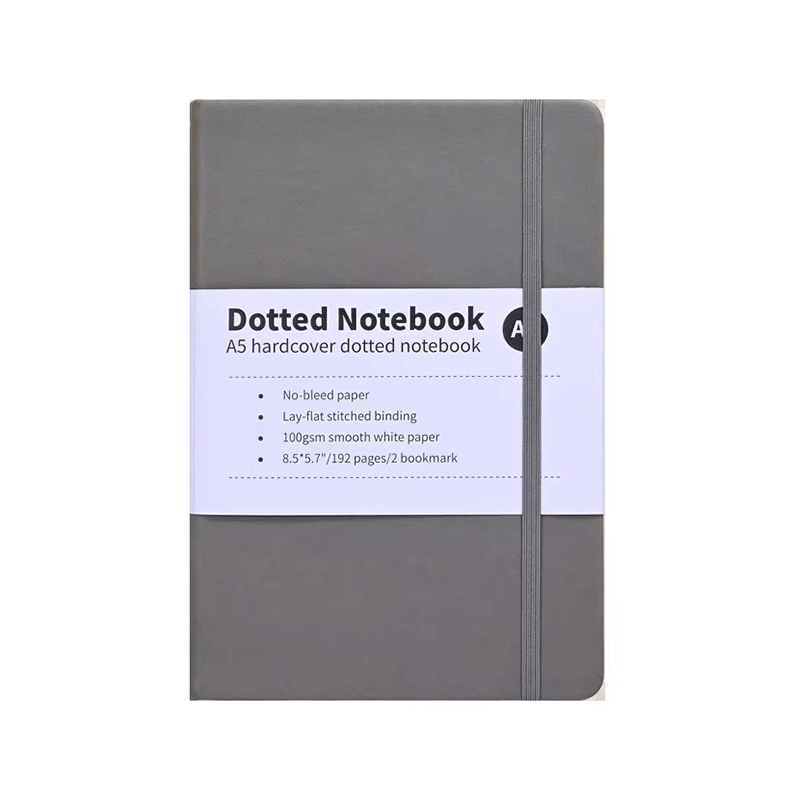 A5 PU Hardcover Dotted Grid Notebook Elastic Band