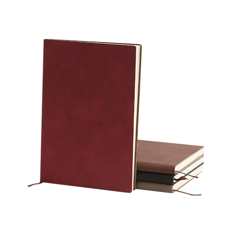 A5 Plain Smooth PU Soft Cover Notebook Bookmark