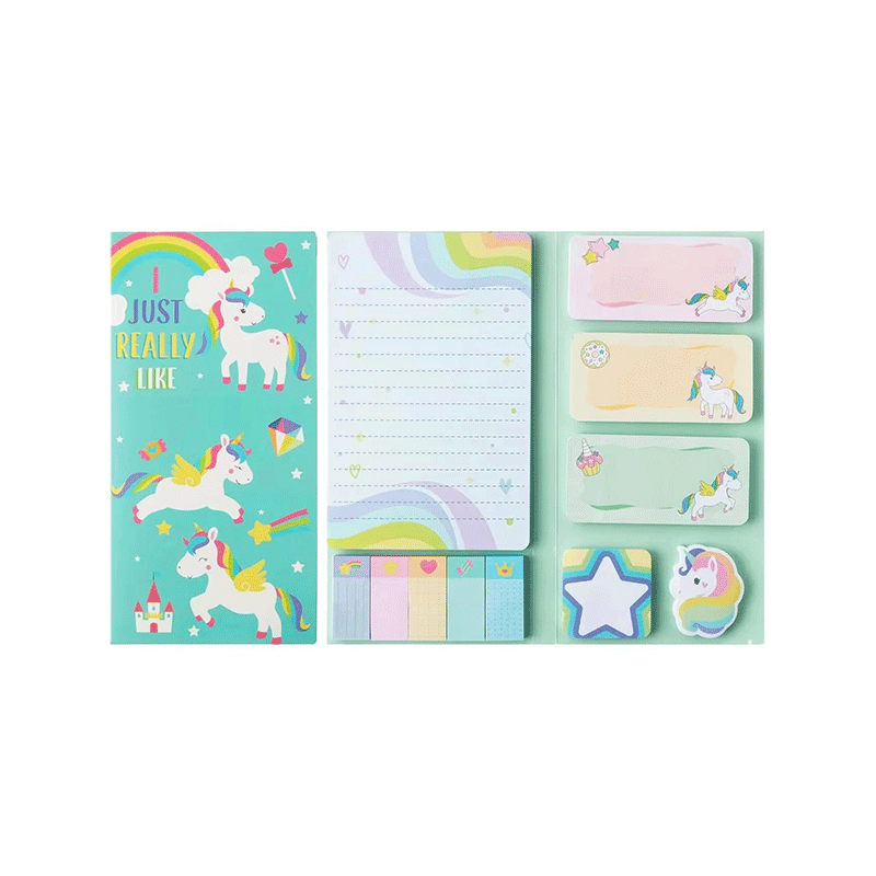 Unicorn And Rainbow Themed Sticky Notes Memo Pad