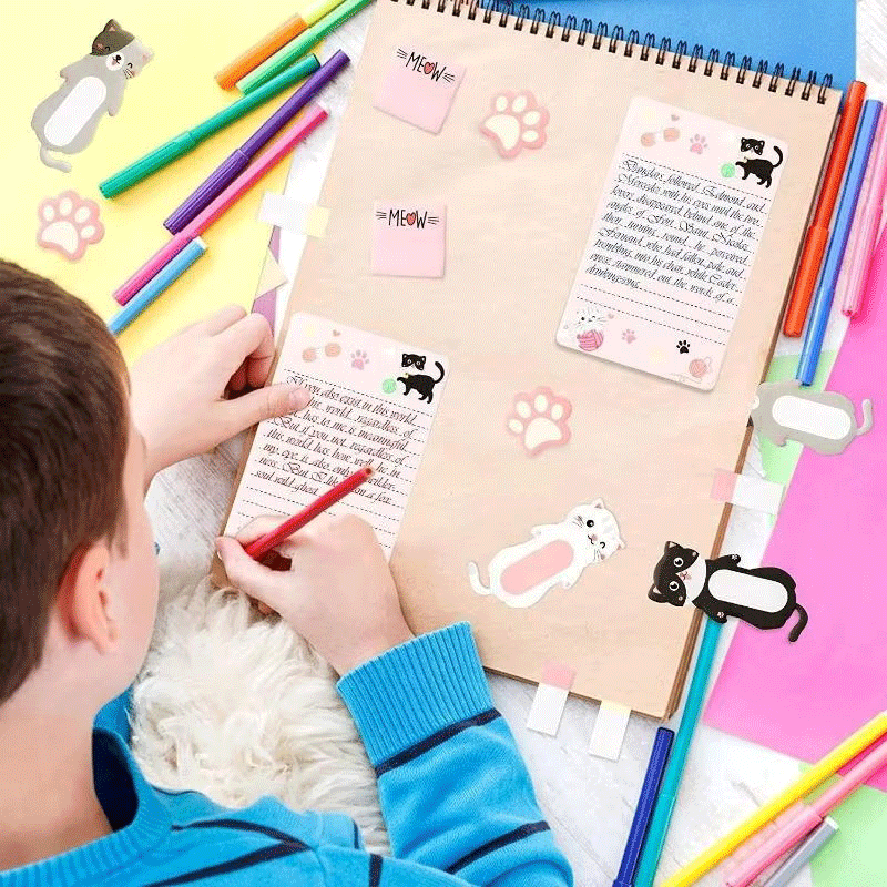Cat Pattern Sticky Note Holder   Memo Book
