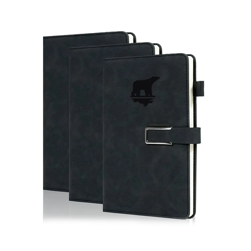 Embossed PU Leather Hardcover Notebook Buckle Strap