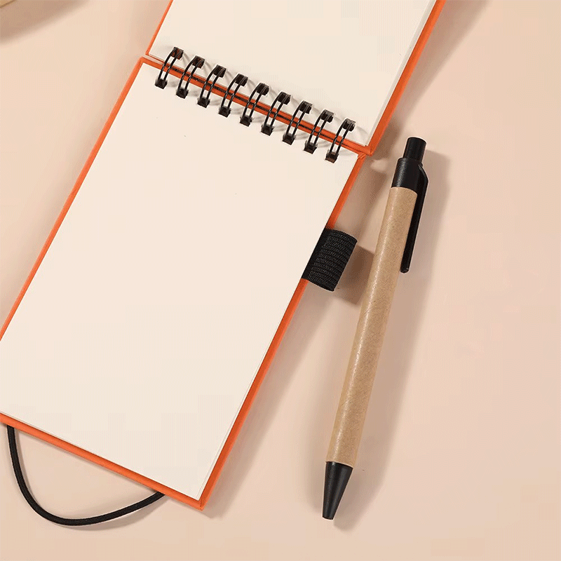 Hard Cover Spiral Notebook  Pen Holder